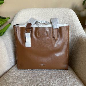 Coach Derby Leather Tote Saddle NWT